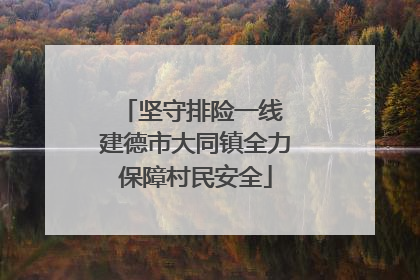 坚守排险一线 建德市大同镇全力保障村民安全