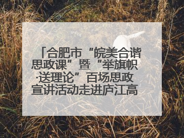 合肥市“皖美合谐思政课”暨“举旗帜·送理论”百场思政宣讲活动走进庐江高新实验学校