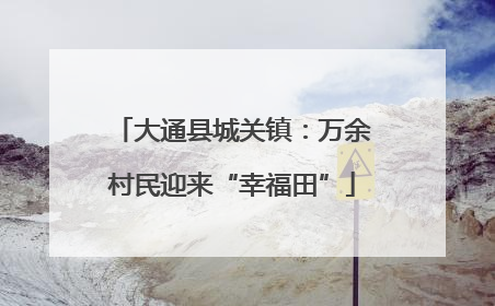 大通县城关镇：万余村民迎来“幸福田”