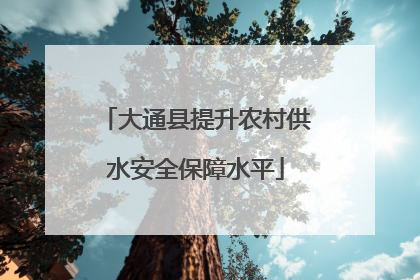 大通县提升农村供水安全保障水平