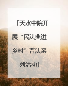 天水中院开展“民法典进乡村”普法系列活动