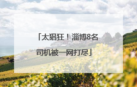 太猖狂！淄博8名司机被一网打尽