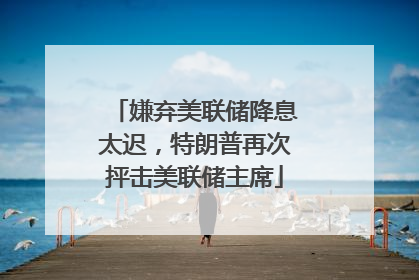 嫌弃美联储降息太迟，特朗普再次抨击美联储主席
