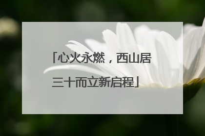心火永燃，西山居三十而立新启程