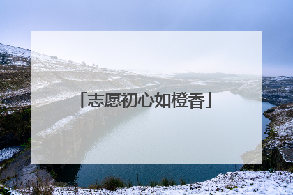 志愿初心如橙香