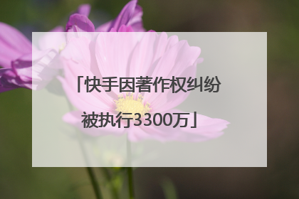 快手因著作权纠纷被执行3300万