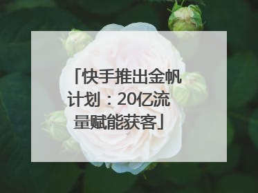 快手推出金帆计划：20亿流量赋能获客