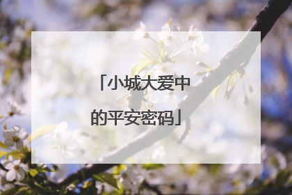 小城大爱中的平安密码