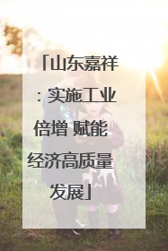 山东嘉祥：实施工业倍增 赋能经济高质量发展