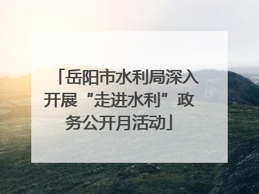 岳阳市水利局深入开展“走进水利”政务公开月活动