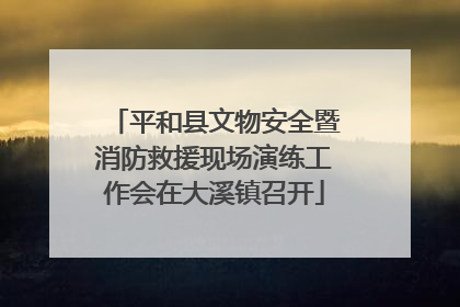 平和县文物安全暨消防救援现场演练工作会在大溪镇召开