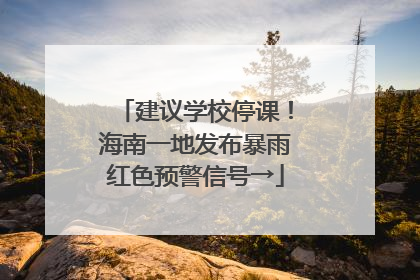 建议学校停课！海南一地发布暴雨红色预警信号→