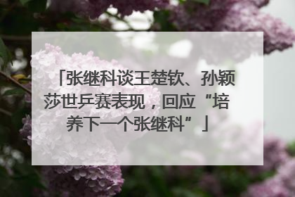 张继科谈王楚钦、孙颖莎世乒赛表现，回应“培养下一个张继科”