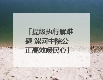 提级执行解难题 漯河中院公正高效暖民心