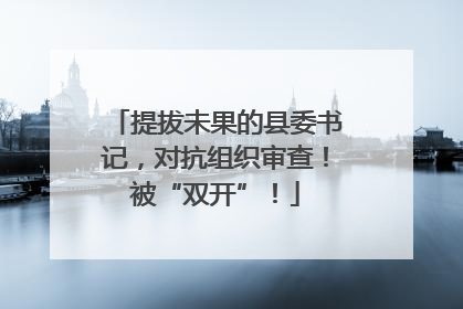 提拔未果的县委书记，对抗组织审查！被“双开”！