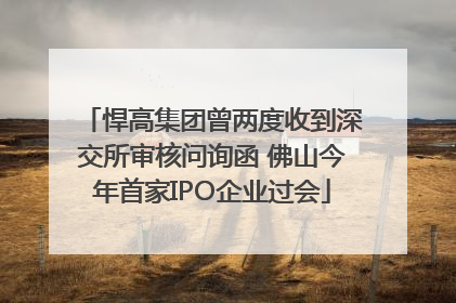 悍高集团曾两度收到深交所审核问询函 佛山今年首家IPO企业过会