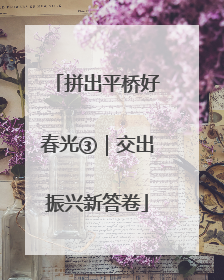 拼出平桥好春光③｜交出振兴新答卷
