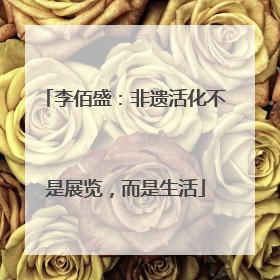 李佰盛：非遗活化不是展览，而是生活