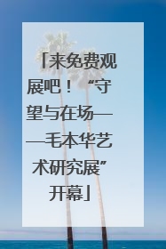 来免费观展吧！“守望与在场——毛本华艺术研究展”开幕