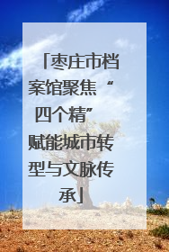 枣庄市档案馆聚焦“四个精” 赋能城市转型与文脉传承