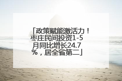 政策赋能激活力！枣庄民间投资1-5月同比增长24.7%，居全省第二
