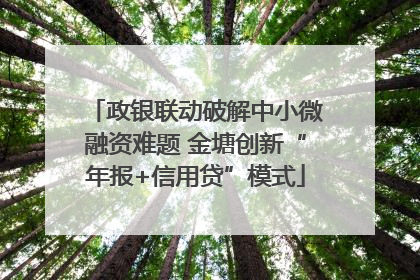 政银联动破解中小微融资难题 金塘创新“年报+信用贷”模式