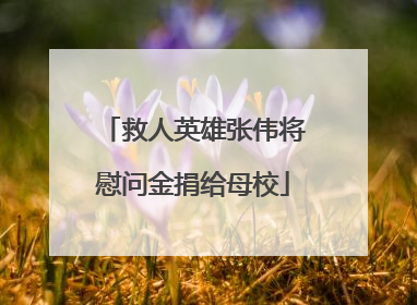 救人英雄张伟将慰问金捐给母校