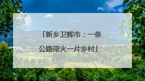 新乡卫辉市：一条公路带火一片乡村