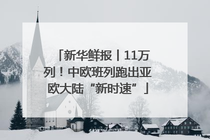 新华鲜报丨11万列！中欧班列跑出亚欧大陆“新时速”