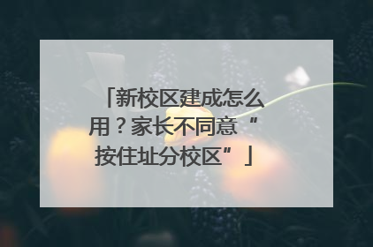 新校区建成怎么用？家长不同意“按住址分校区”