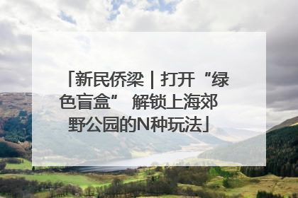新民侨梁｜打开“绿色盲盒” 解锁上海郊野公园的N种玩法