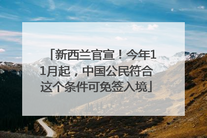 新西兰官宣！今年11月起，中国公民符合这个条件可免签入境