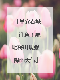 早安春城｜注意！昆明将出现强降雨天气