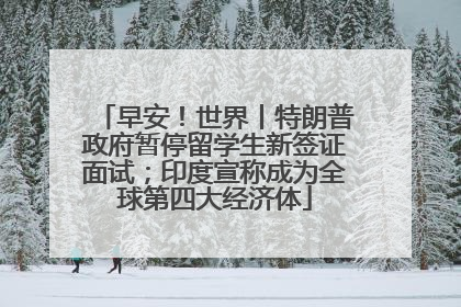 早安！世界丨特朗普政府暂停留学生新签证面试；印度宣称成为全球第四大经济体