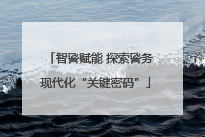智警赋能 探索警务现代化“关键密码”