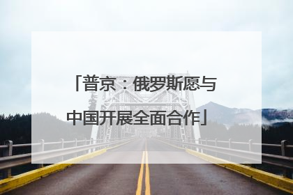 普京：俄罗斯愿与中国开展全面合作