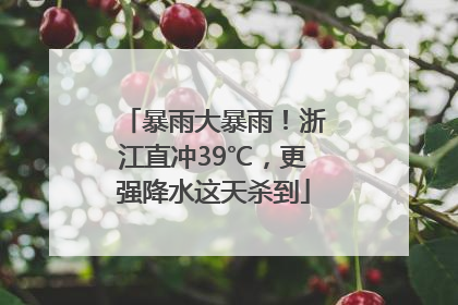 暴雨大暴雨！浙江直冲39℃，更强降水这天杀到
