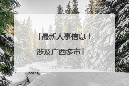 最新人事信息！涉及广西多市