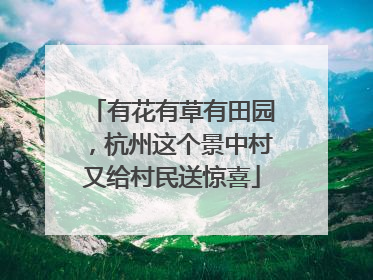 有花有草有田园，杭州这个景中村又给村民送惊喜