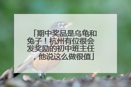 期中奖品是乌龟和兔子！杭州有位很会发奖励的初中班主任，他说这么做很值