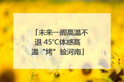未来一周高温不退 45℃体感高温“烤”验河南