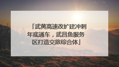 武黄高速改扩建冲刺年底通车，武昌鱼服务区打造交旅综合体