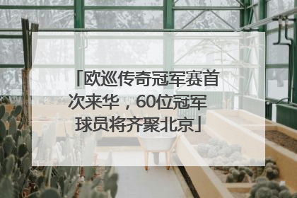 欧巡传奇冠军赛首次来华，60位冠军球员将齐聚北京