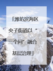 潍坊滨海区央子街道以“三个问”融合基层治理
