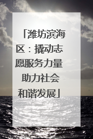 潍坊滨海区：撬动志愿服务力量 助力社会和谐发展