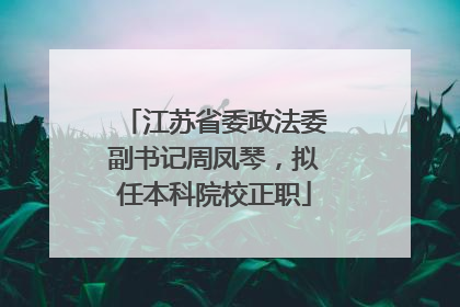 江苏省委政法委副书记周凤琴，拟任本科院校正职