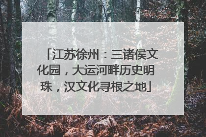 江苏徐州：三诸侯文化园，大运河畔历史明珠，汉文化寻根之地