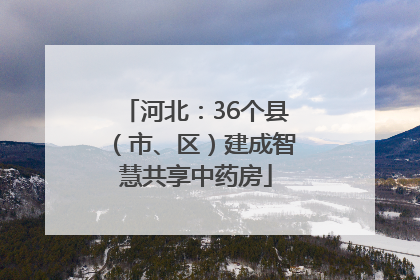 河北：36个县（市、区）建成智慧共享中药房