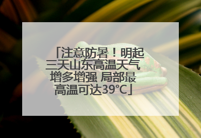 注意防暑！明起三天山东高温天气增多增强 局部最高温可达39℃