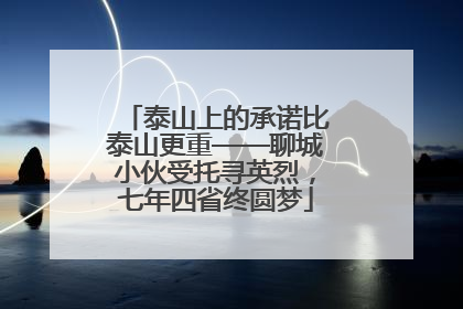泰山上的承诺比泰山更重——聊城小伙受托寻英烈，七年四省终圆梦
